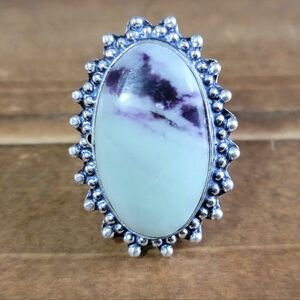 Native Kammererite Stone Gemstone Silver Ring Size 5.5 925 Jewelry Weste…